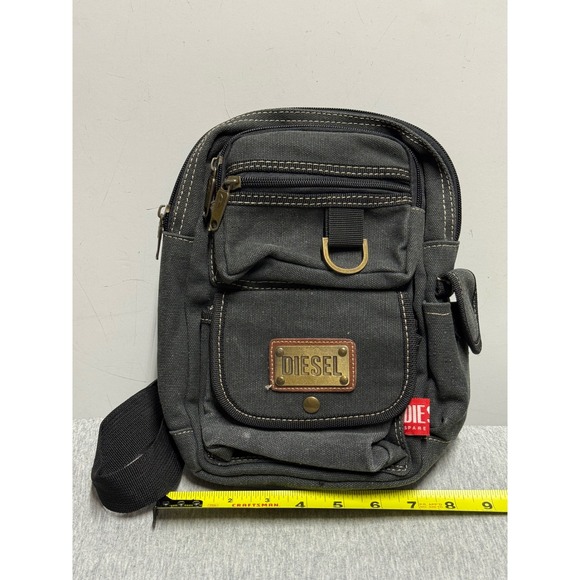 Diesel Other - Rare Diesel Men Canvas Sling Bag Crossbody Messenger Travel Utility Black